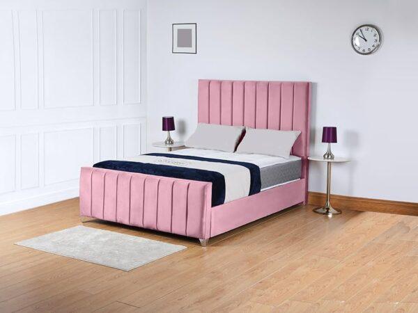Panel Line Bed with Vertical Stripe Design
